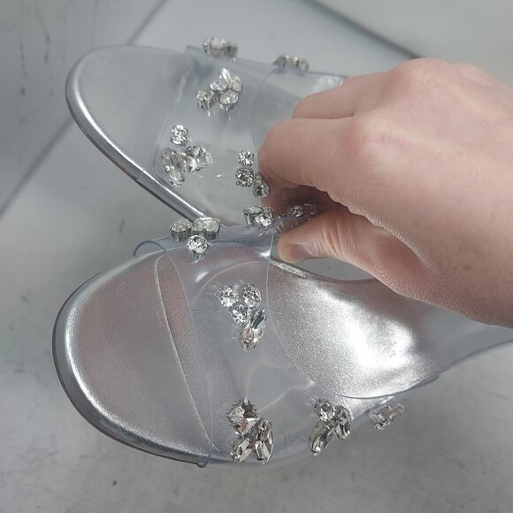 Christian Louboutin Degraqueen PVC Silver Jewel Heel Sandal - Picture 10 of 14